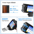Mini Handheld Inkjet Printer 2-12.7mm for Text QR Barcode Batch Number Logo Date Label Printer with 0/1/2 Ink Cartridges
