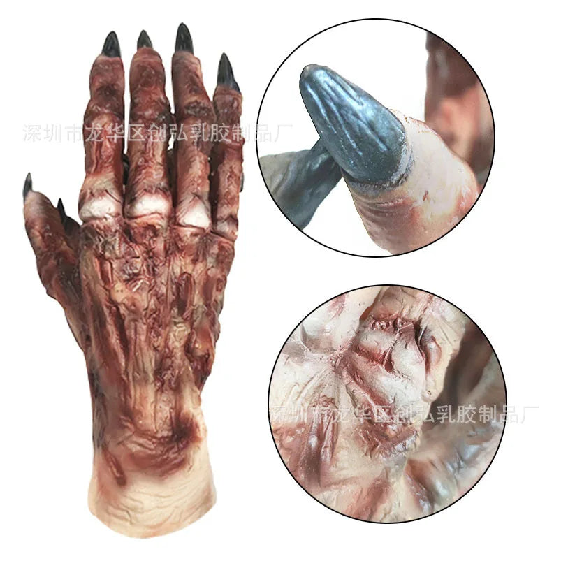 The Mummy Halloween Gloves for Adult Unisex Elastic Latex Gloves Scary Gloves Easter Day Mittens Cosplay Prop Accessories