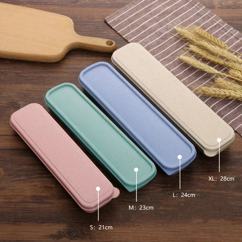 Portable Travel Tableware Eco-friendly Storage Box Case Food Grade Dinnerware Kitchen Fork Spoon Box Kid Cutlery Set Organizer