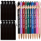 15Sets Customizable Engraved Metal Ballpoint Pens with Durable Case + 15pcs Custom Pen Bags - Bulk Writing Utensils for Business