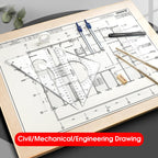 15 In1 Compass Ruler Math Geometry Plate Stationery Set Students Professional Civil Mechanical Engineering Drawing Accessori