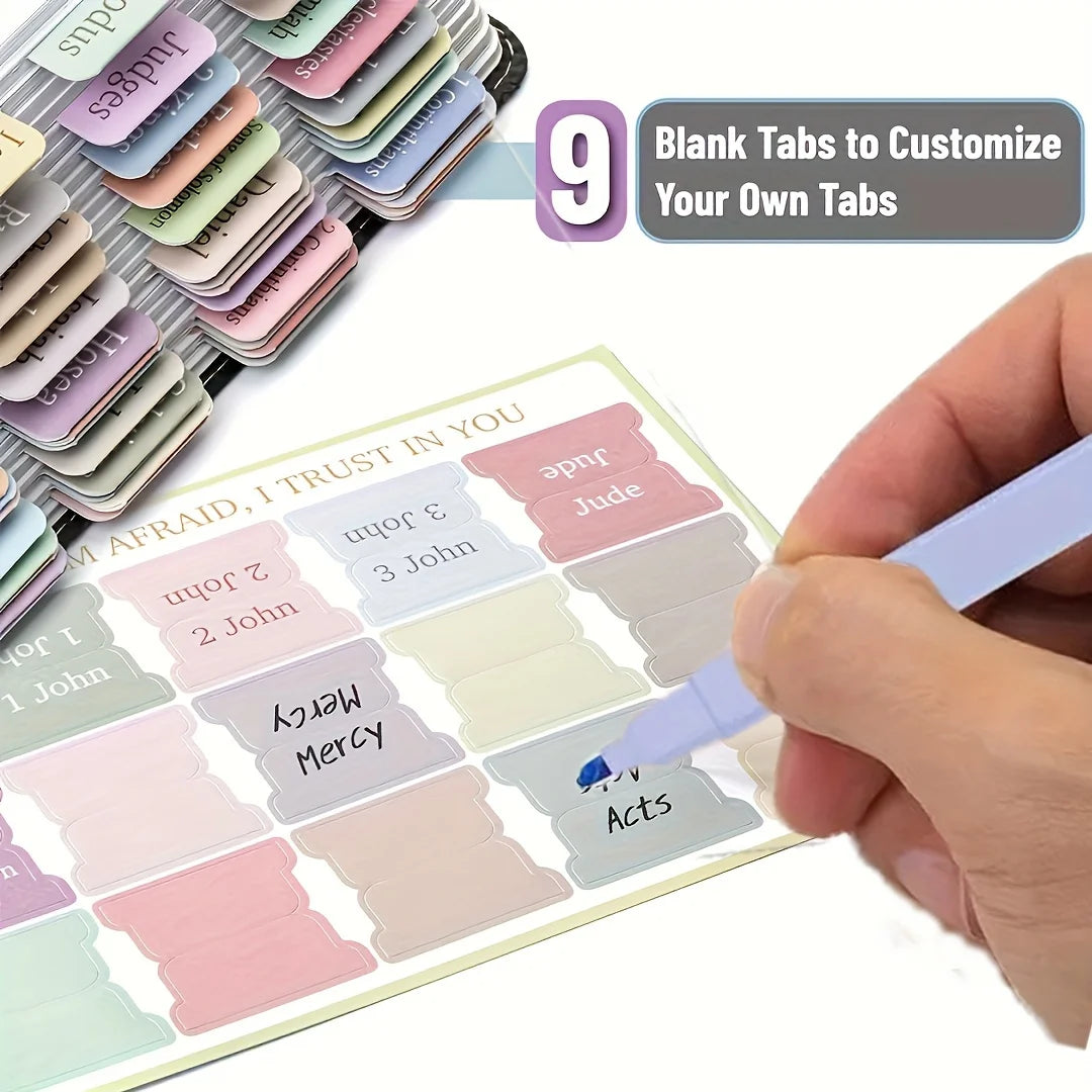 75 Bible Tabs With 6 No Bleed Highlighters,Morandi Theme, Bible Indexing Tabs,Bible Book Tabs,Bible Labels Tabs+Pens