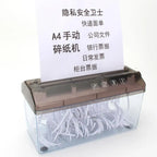 Paper Shredder Non-electric Paper Shredder A4 Paper Hand Shredder Strip Cut 3mm Portable Document Cutter Home Office Desktop