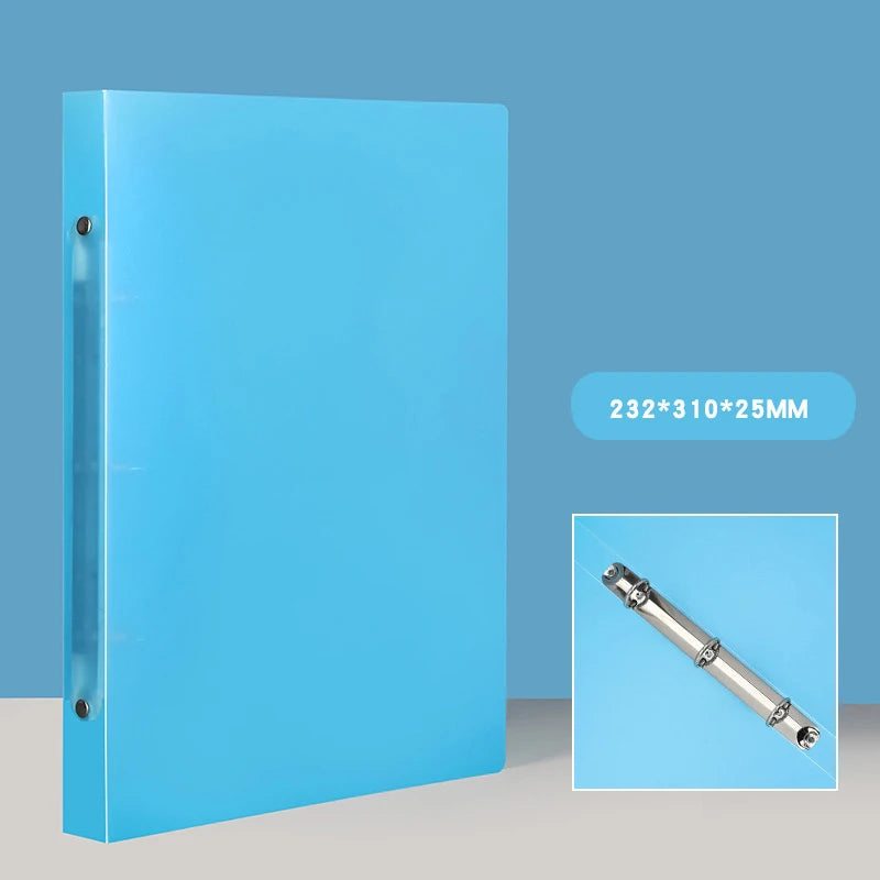 1PCS A4 Perforated Folder Candy-Colored Transparent O-shaped 2-hole, 3-hole, 4-hole Waterproof File Folder Binder