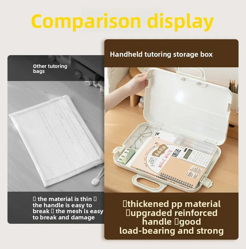 Test Paper Storage Bag Handbag Accordion File A4 Folder Large Capacity Test Paper File Homework Archive for High School Students