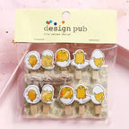 10 Pcs/Lot Creative Cartoon Animal Wooden Clip With Hemp Rope Photo Paper Clothespin Craft Clips Party Decoration Clip