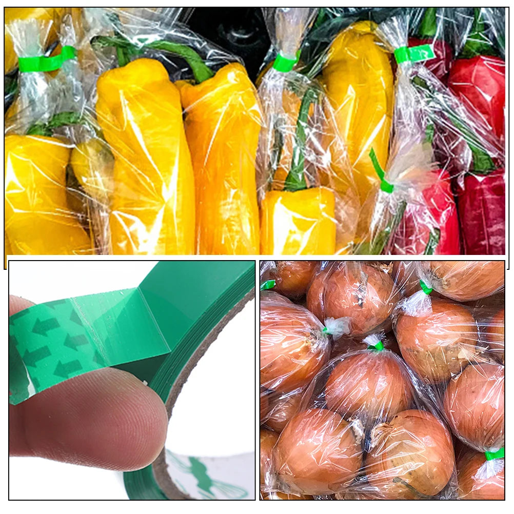 15 Rolls  Bag Sealing Tapes Bag Sealing Tying Packing Tape Supermarket Binding Machine Tape Packaging Tapes for Fruit Bag Tapes
