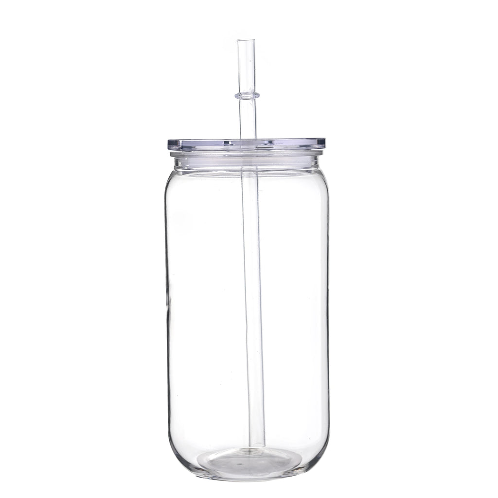 16oz Colorful Lid Transpare Plastic Cup with Lids And Straws Replacement Lids for Can Shaped  Iced Coffee Cups Cute Tumbler Cup
