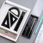 4pcs Metal Ruler Set - 6 Colors Maths and Drawing Tools, Drafting Rulers for Students and Designers