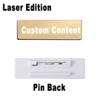 Stainless Steel Custom Name Tag with Pin Clip - Engraved Personalized Work Badge Business Identification Metal ID Name Plate
