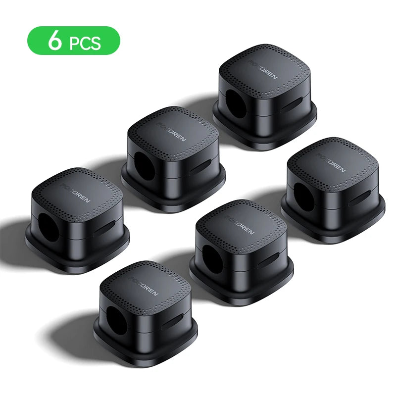 ROCOREN Magnetic Cable Organizer Self Adhesive Wire Holder Under Desk Adjustable Cable Management Wire Keeper Cable Holder Clips 6-30PCS