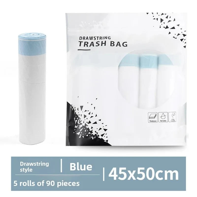 Drawstring Trash Bags Thickened Disposable Kitchen Garbage Can Liners with Handle for Home Office