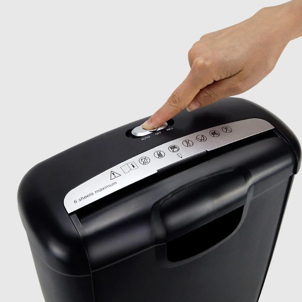 6-Sheet Paper Shredder Bank Card Photos Portable Silent Office Shredder