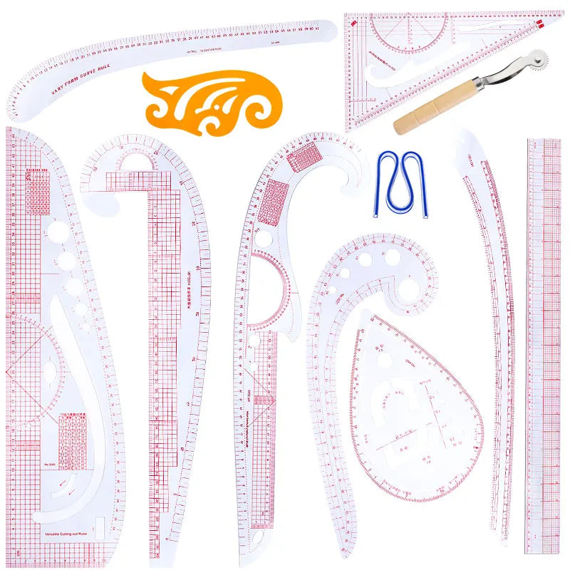 KRABALL Sewing Ruler Set Measure Patchwork Tailor French Curve Ruler for Fabric Drawing Template DIY Sewing Accessories Tool
