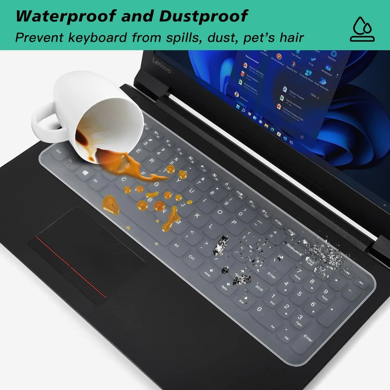 Universal Keyboard Cover Protector Skin for 13" 15.6" inch Laptop Ultra Thin MacBook HP Dell Lenono ASUS Waterproof Dustproof
