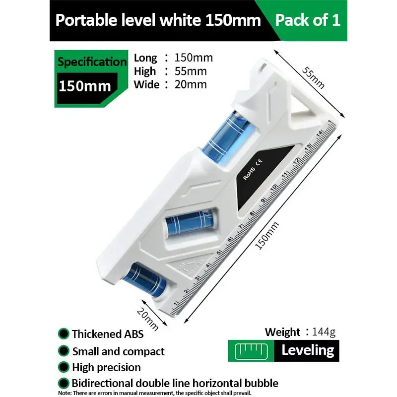 Mini Level Gauge High-precision Horizontal Vertical Measure Metric Ruler Protractor Home Portable Magnetic Pocket Level Gauge