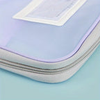 A4 Zipper File Bag Nylon Documents Storage Three Layers Thick Mesh Fabric Transparent Pouch for Books Office Students Supplies