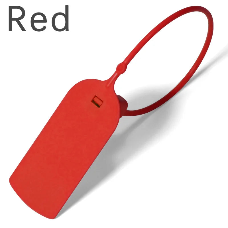 100Pcs Custom Logo Disposable Anti-tamper Plastic Security Seals Hang Tags for Clothing Shoes 200mm 7.8"