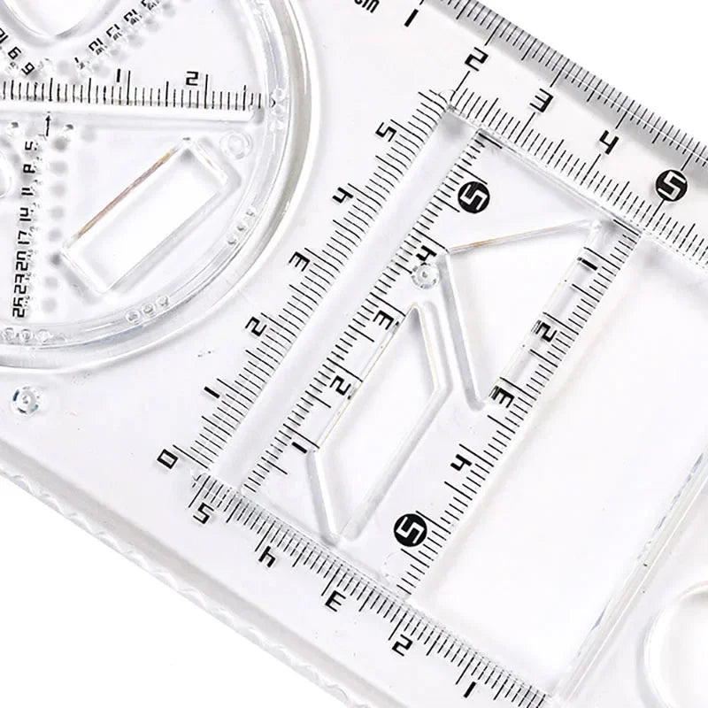 Multi -function Ruler Set Drawing Geometry Protractor Spirograph Ruler Students Mathematics Drafting Tools