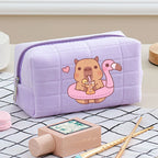 Cute Capybara 1pc pink blue Pillow Design Cosmetic Bag Pencil Case Pen Pouch Large-capacity Student Storage Pencil Case gift