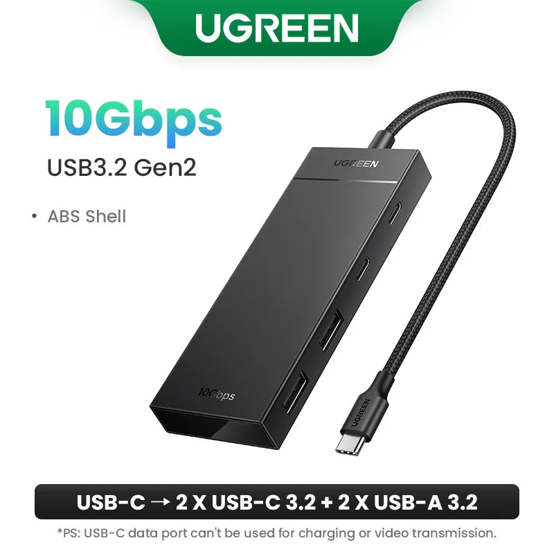 UGREEN USB3.0 HUB 4 Ports USB-A Splitter Slim USB Expander for Mouse Keyboard Flash Drive U Disk Printer and Laptop PC PS5 Xbox