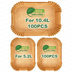 5.2/10.4L Air Fryer Large DualZone Parchment Paper Liners for Ninja AF500EU AF500EUCP Cecotec 9000, Air Fryer Baking Accessories