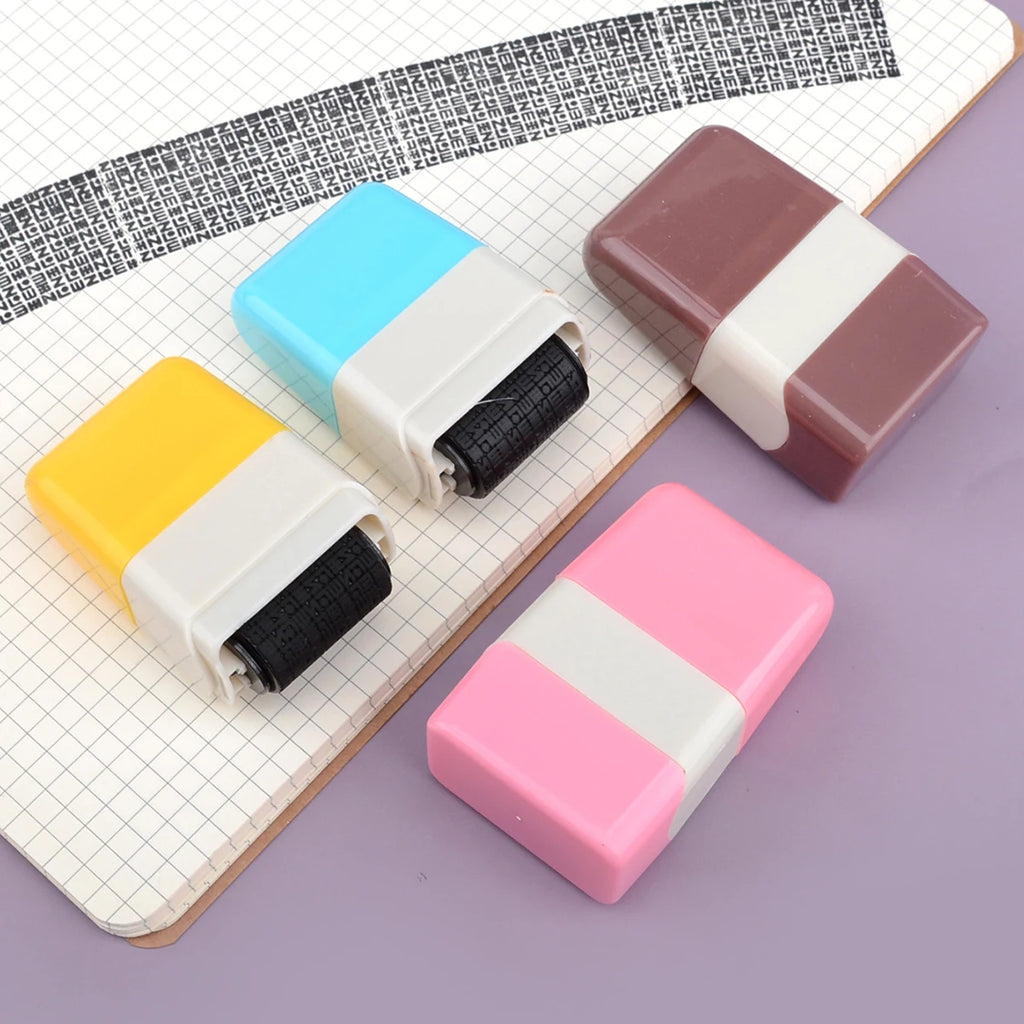 Creative Confidential Stamp Roller-Style Garbled Express Waybill Graffiti Stamp, School and Office Supplies, Privacy Protection