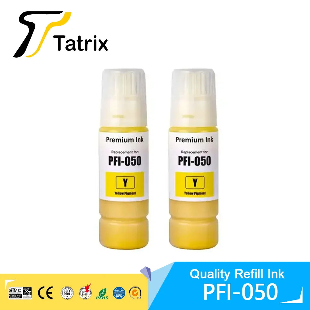 Tatrix PFI050 PFI-050 PFI 050 Premium Color Compatible Inkjet Ink Bottle for Canon ImagePROGRAF TC-20 TC-20M Printer