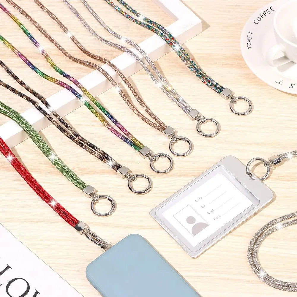 Glitter Rhinestone Phone Lanyard Phone Diamond Crystal Chain Straps Keychain Hanging Anti-lost Rope Mobile Phone Strap