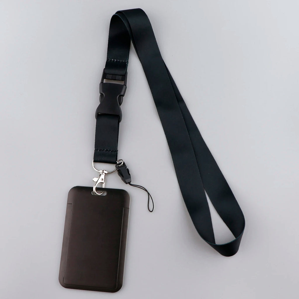 Pure Black Lanyards for Keys Multi-function Cell Phone Straps ID Card Keychain Lanyard Neck Strap Phone Accessories