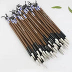10PCS Traditional Chinese Writing Brush White Clouds Writing Pen Calligraphy Supplies Bamboo Wolf's Hair Writing Brush