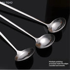 pogyrt Stainless Steel Long Handle Stir Spoon For Cocktails, Ice Coffee, And Tea - Mixing Spoon With Easy Grip Handle