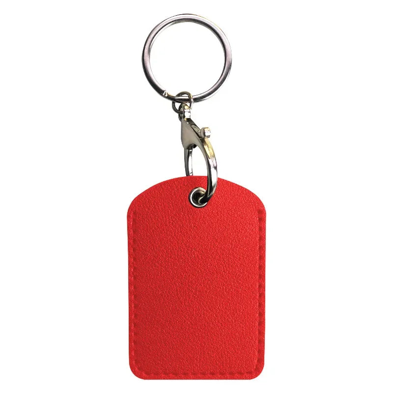 1PCS PU Leather Mini Card Holder Keychain Key Ring Door Lock Access Tags ID Card Case Keychain Access Card Bag Key Tag Ring