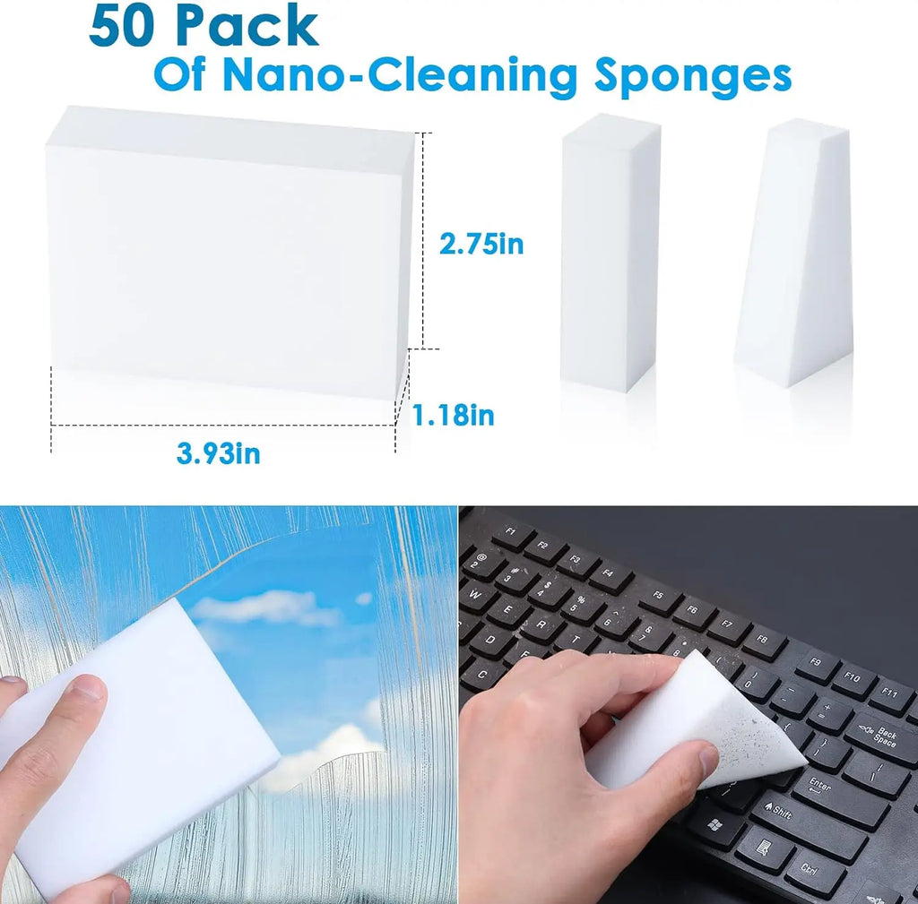 20 40 Pcs Melamine Sponge Compressed Magic Shoes Kitchen Office Bathroom Multi-function Cleaning Tools Double Compression Sponge