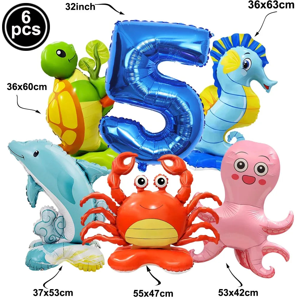 Ocean Sea Birthday Party Tableware Turtle Whale Print Plates Napkins Cups for Baby Shower Ocean Party Birthday Decorations