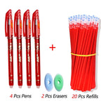 26 Pcs/Set Kawaii Erasable Pens 0.38mm Gel Pen Waterproof Gel Ink Stationery School Writing supplies for Notebook Office Student