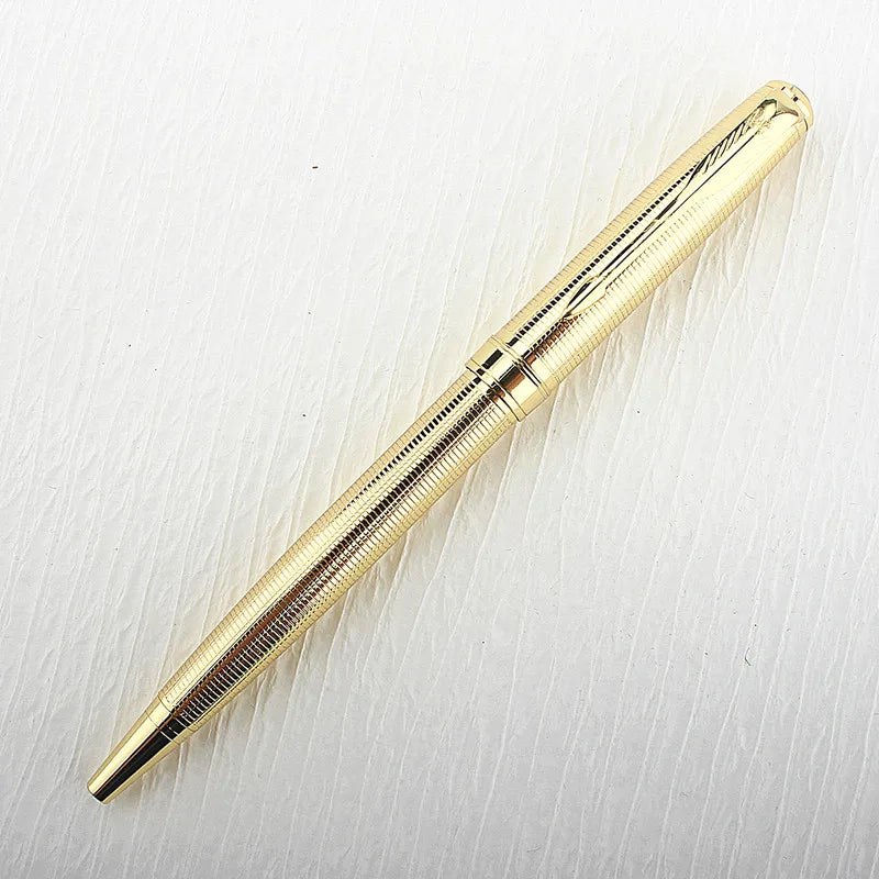 Luxury Metal Rollerball Pen 0.7mm Blue Ink Steel Gold Business Signature Pens for School Office Writing Supplies Stationery