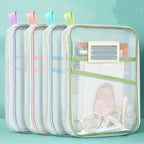 A4 Zipper File Bag Nylon Documents Storage Three Layers Thick Mesh Fabric Transparent Pouch for Books Office Students Supplies