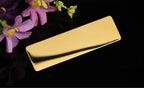 10pcs Laser Engraving Name Badge Holder Round Corner Gold Color Stainless Steel Badge Blank Material 70x20mm