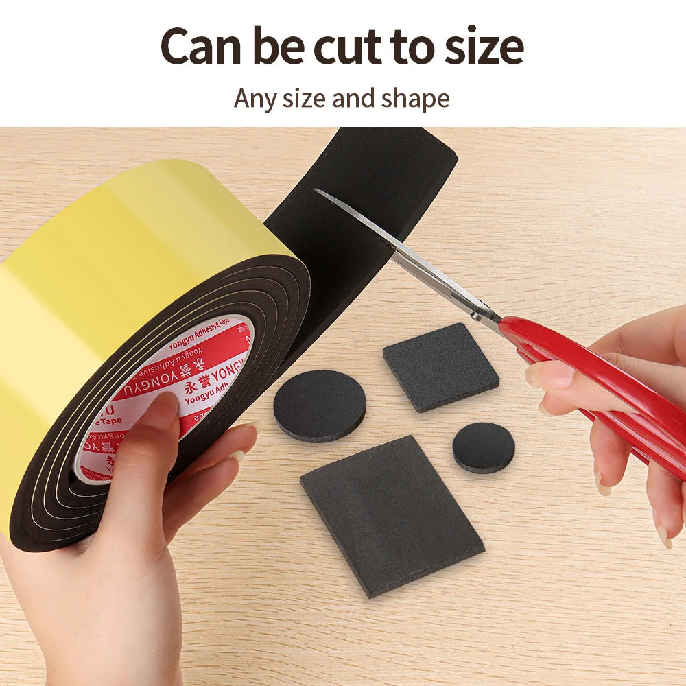 Eva Single-Sided Black Foam Tape Air Conditioning Sealing Construction Joints Cushion Packaging Protection Car Doors And Windows