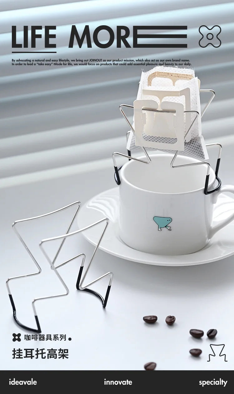 Cafe Drip Bag Coffee Holder,Stainless Steel Coffee Filter Holder,Outdoor Japanese Style Hanging Ear Coffee Holder,Portable Stand