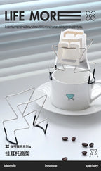 Cafe Drip Bag Coffee Holder,Stainless Steel Coffee Filter Holder,Outdoor Japanese Style Hanging Ear Coffee Holder,Portable Stand