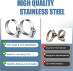 60pcs 8-38mm Adjustable Stainless Steel Screw Band Hose Clamps Car Fuel Hose Clamps Pipe Clamp Worm Gear Clip Hose Clamp