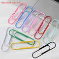10pcs 10cm Colorful Paper Clips Notebook Memo Pad Filing Bookmark Binder Metal Paper Clips Student Office School Index Bookmark