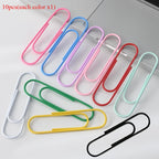 10pcs 10cm Colorful Paper Clips Notebook Memo Pad Filing Bookmark Binder Metal Paper Clips Student Office School Index Bookmark