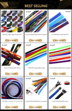 1~50m PET Braid Sleeves Black 2/4/6/8/10/12/14/16/20/25/30/35/40/50/60mm High Density Insulated Snake Skin Cable Wrap Sheath