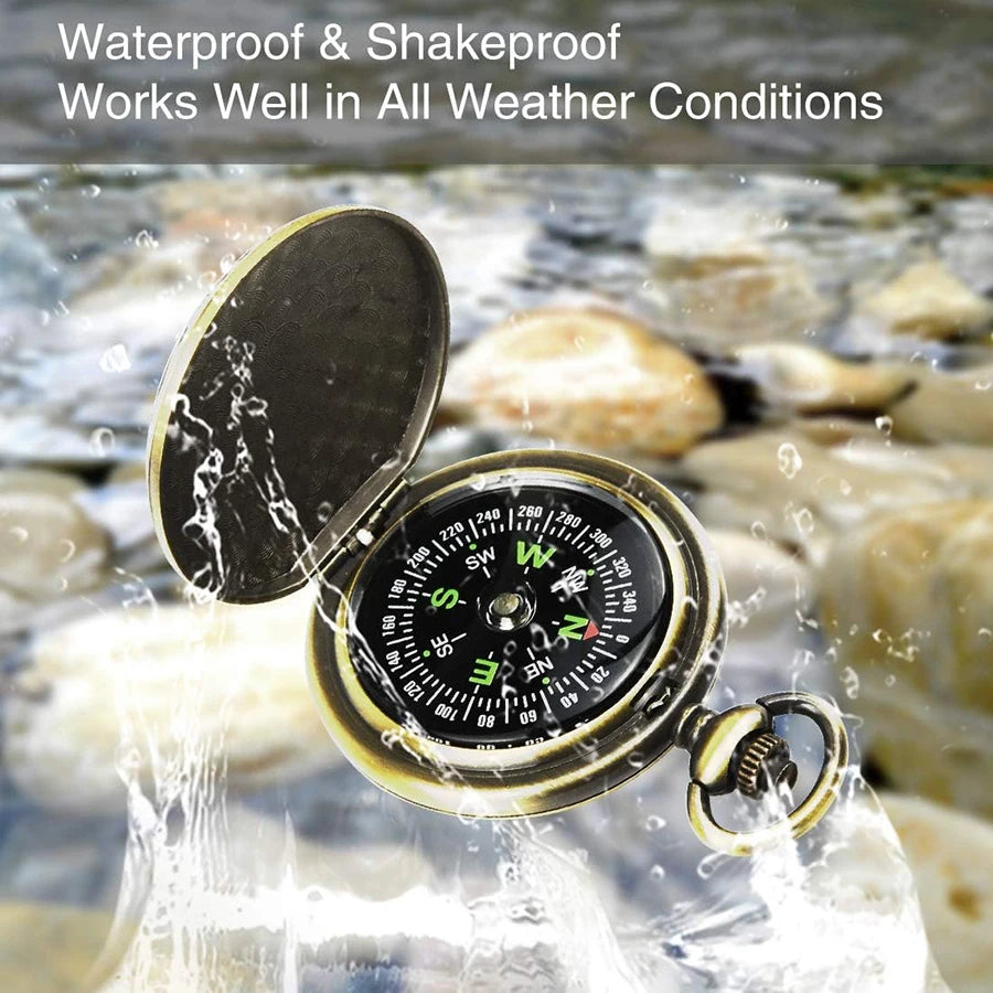 Classic Retro Compass Flip Pocket Watch Compass Suitable For Hiking, Camping, Driving, Rowing, Gift Collection