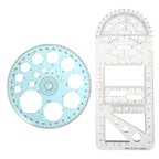 1Set Drawing Ruler Set Multifunctional Geometric Protractor Premium Plastic Measuring Tool for Students Home Office Accurate