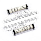 Angles Line Ruler 15cm 30cm Multi-Function Drawing Tool Roll Draw Ruler Metric Rolling Ruler Clear Parallel Rolling Ruler