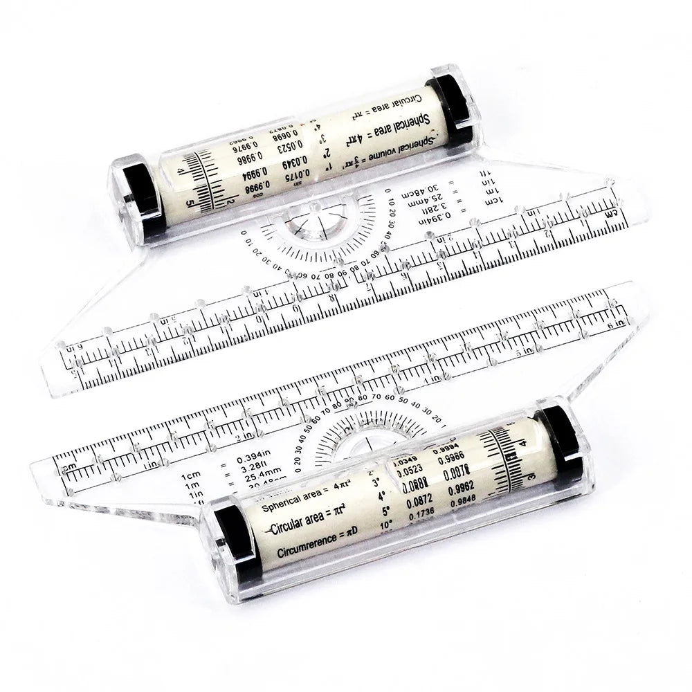 Angles Line Ruler 15cm 30cm Multi-Function Drawing Tool Roll Draw Ruler Metric Rolling Ruler Clear Parallel Rolling Ruler
